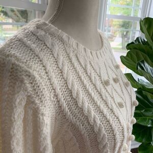 ‎Aeropostale Pom Pom Sweater Ivory Size XL
